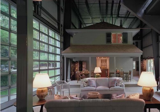 Vintage Home inside a Giant Industrial Shed