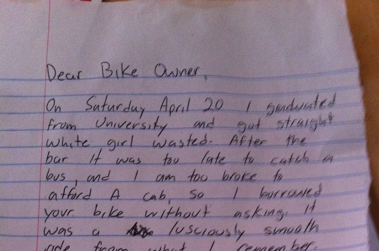 Letter from a Bike Thief