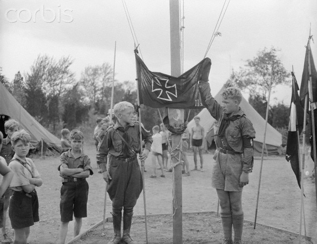 American Bund Camp:Nazi Youth Salute Hindenburg 1934