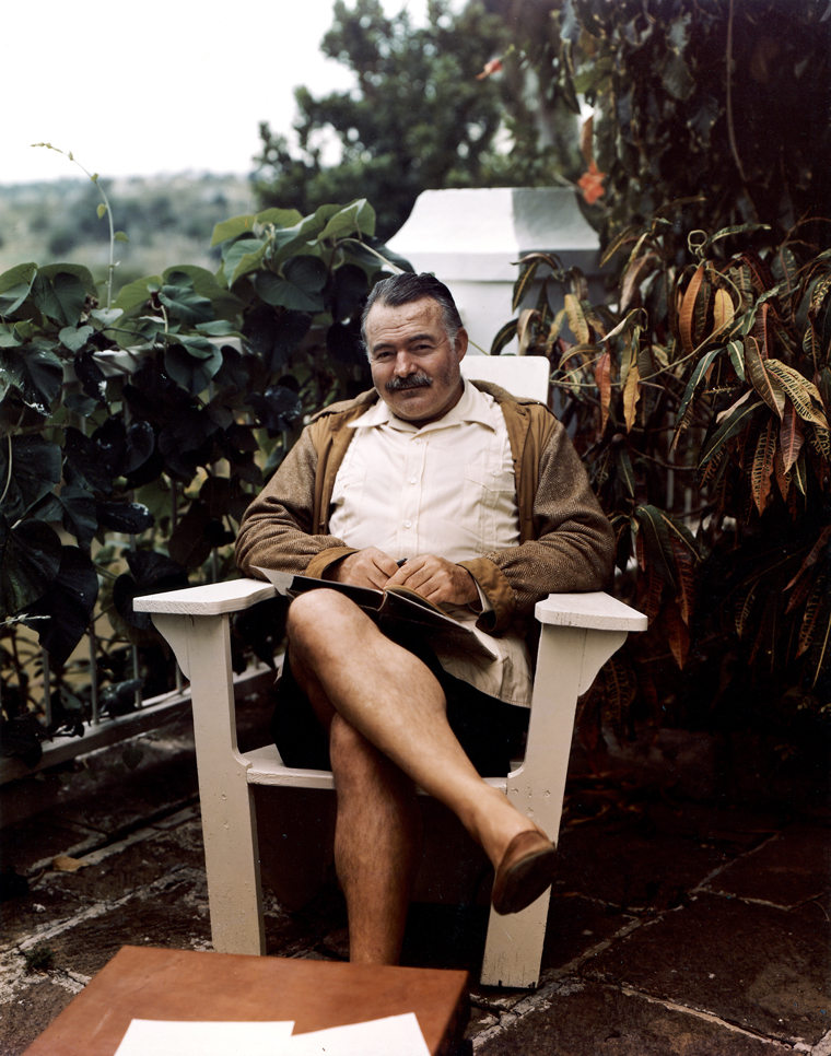 EH-C717T Ernest Hemingway at his home in Cuba, the Finca Vigia, circa 1947. Photograph in the Ernest Hemingway Photograph Collection, John F. Kennedy Presidential Library and Museum, Boston.