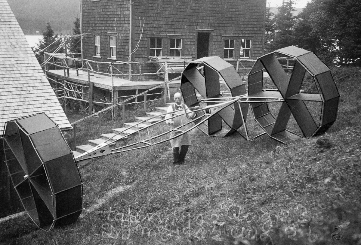 Cape Breton Island, Nova Scotia, Canada --- An Alexander Graham Bell scientific kite with three 12-sided cells. --- Image by © Bell Collection/National Geographic Creative/Corbis