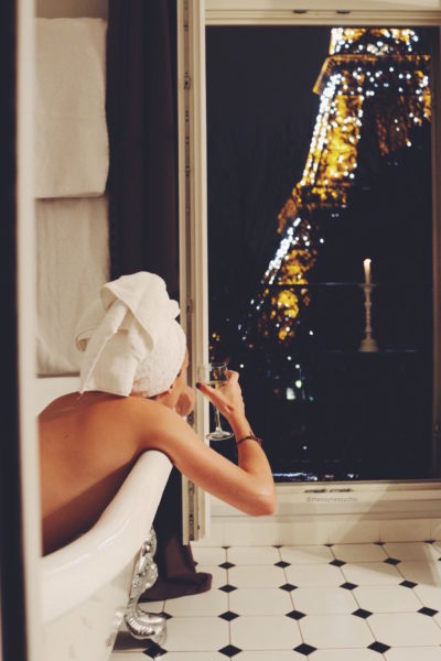 Taking a Bath in Front of the Eiffel Tower