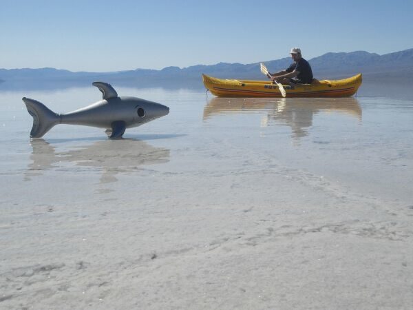 Kayaking (and fishing) in the Death Valley Desert