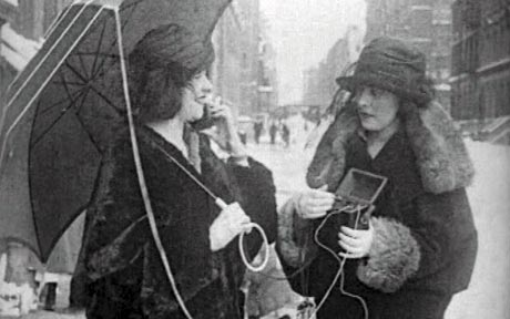 Calling on her Cell Phone in 1922