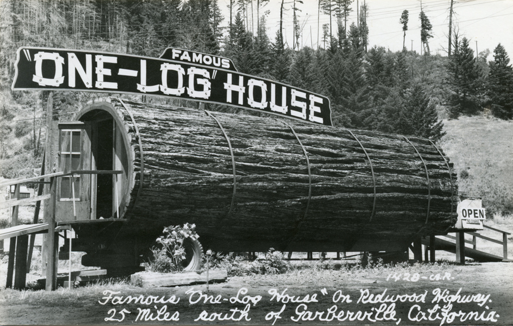 Famous_One_Log_House_On_Redwood_Highway_25_Miles_South_of_Garberville_California