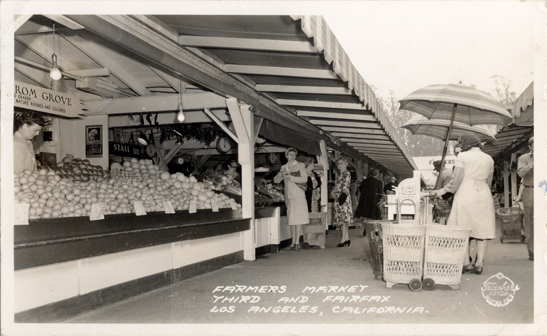 Farmers Market Third and Fairfax Los Angeles California RPPC Photo