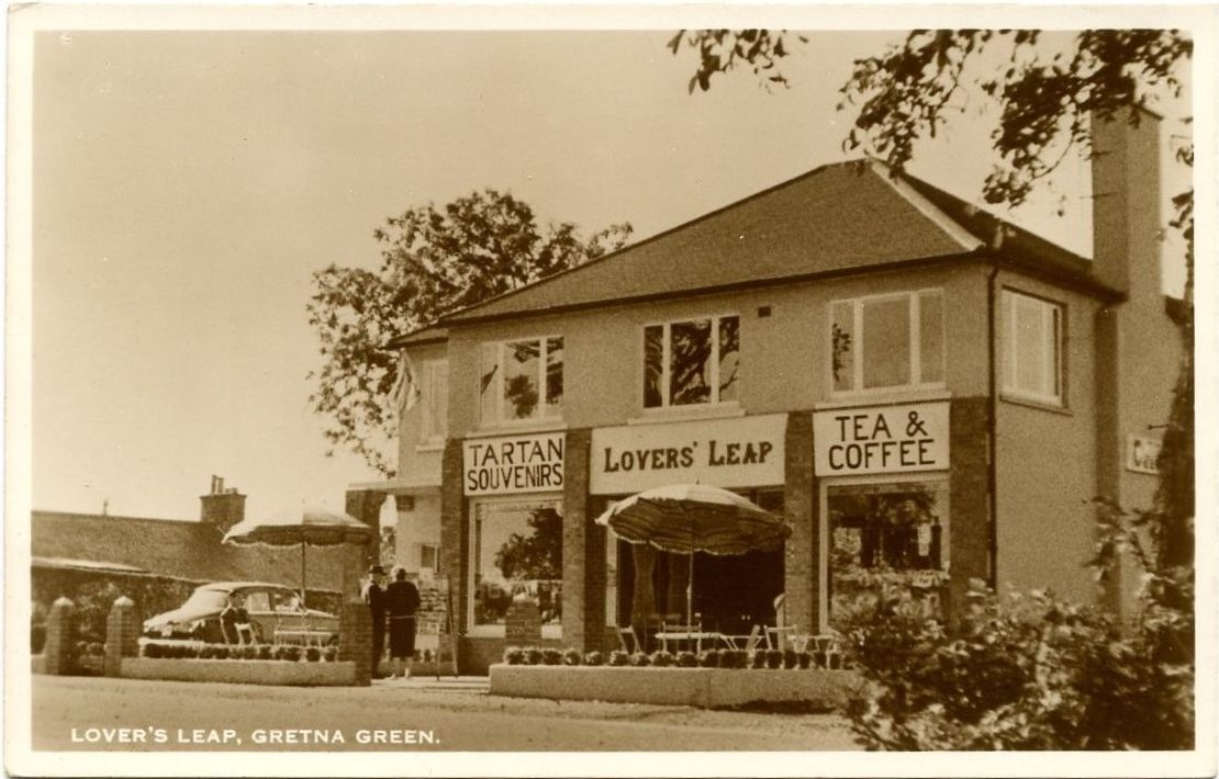 Old-Rare-Postcard-Lovers-Leap-Shop-Cafe-Gretna-Green