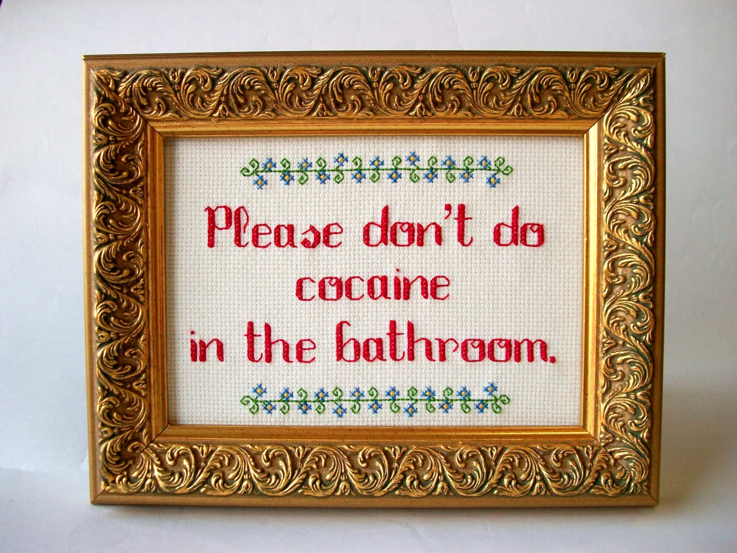 Funny Cross Stitch Kits For Adults - DIY Bathroom Sign- Great Place :  : Handmade Products
