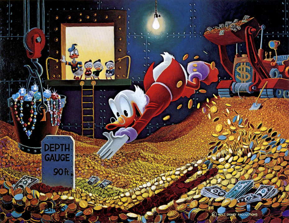 8. Swimming in Money with Scrooge McDuck: The Oil Paintings.